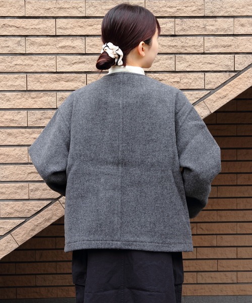 DANTON/ダントン ウールカラーレスジャケット COLLARLESS JACKET