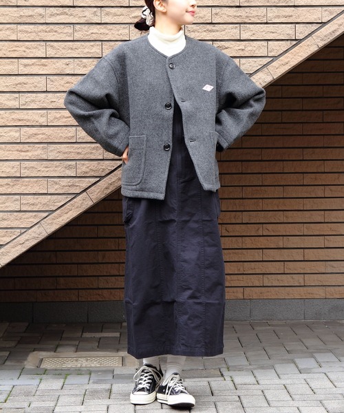 DANTON/ダントン ウールカラーレスジャケット COLLARLESS JACKET