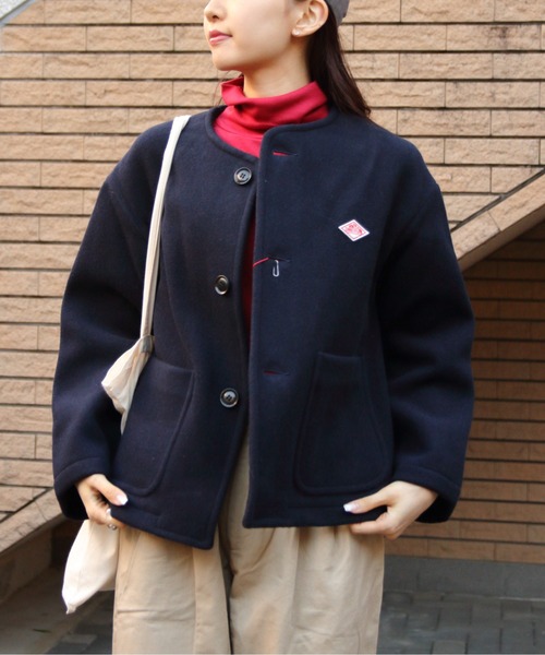 DANTON/ダントン ウールカラーレスジャケット COLLARLESS JACKET