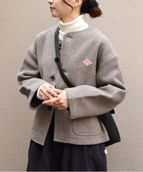DANTON/ダントン ウールカラーレスジャケット COLLARLESS JACKET