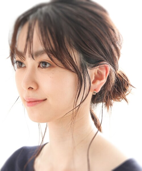 COCOSHNIK（ココシュニック）の「K10アンジュレート フープピアス小（ピアス（両耳用）・レディース・ホワイト系その他7・00）」の10枚目の写真