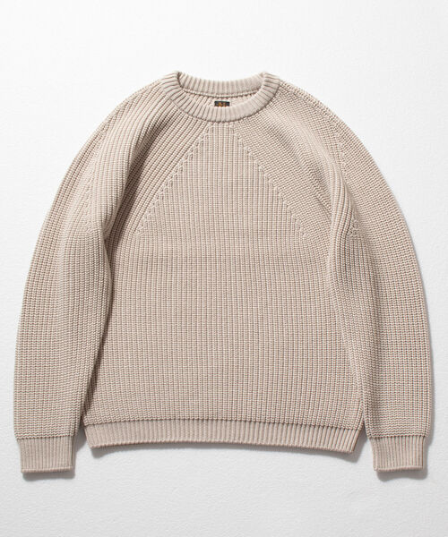BATONER（バトナー）の「【BATONER/バトナー】SIGNATURE CREW NECK BN-21FM-023 クルーネック ニット 日本製（ニット/セーター・メンズ・チャコールグレー/ネイビー/ライトパープル/ブラック/ベージュ/オフホワイト/オレンジ/グリーン・SMALL/LARGE/MEDIUM）」の13枚目の写真