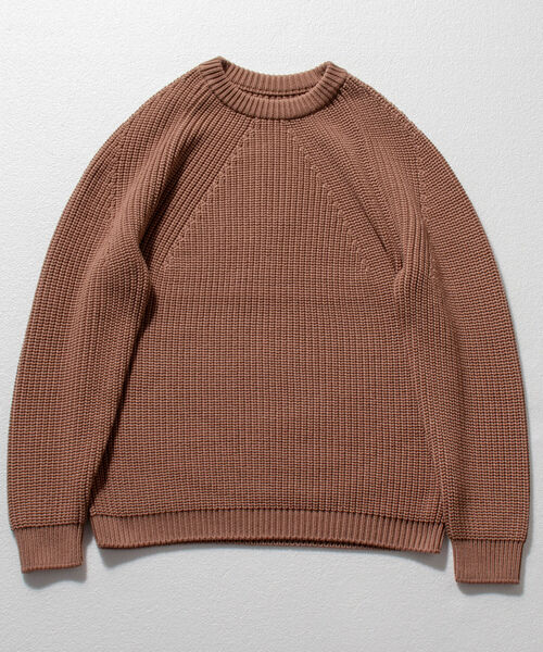 BATONER（バトナー）の「【BATONER/バトナー】SIGNATURE CREW NECK BN-21FM-023 クルーネック ニット 日本製（ニット/セーター・メンズ・チャコールグレー/ネイビー/ライトパープル/ブラック/ベージュ/オフホワイト/オレンジ/グリーン・SMALL/LARGE/MEDIUM）」の18枚目の写真