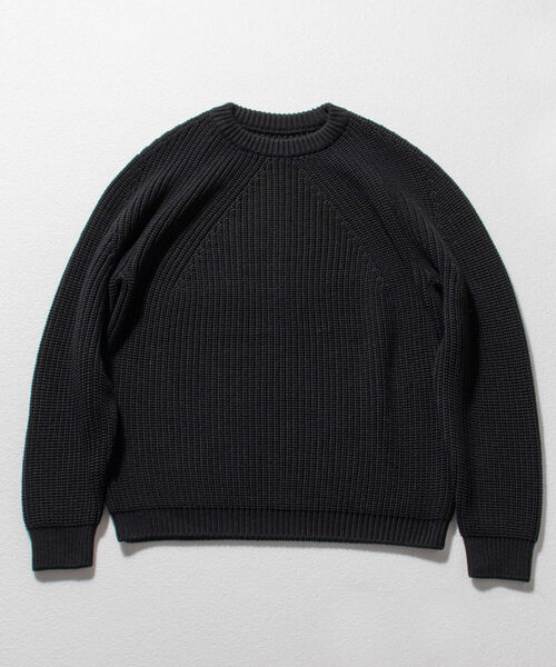 BATONER（バトナー）の「【BATONER/バトナー】SIGNATURE CREW NECK BN-21FM-023 クルーネック ニット 日本製（ニット/セーター・メンズ・チャコールグレー/ネイビー/ライトパープル/ブラック/ベージュ/オフホワイト/オレンジ/グリーン・SMALL/LARGE/MEDIUM）」の20枚目の写真