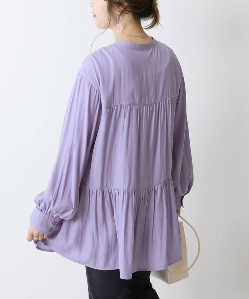 Simplicite（サンプリシテ）の「ティアードブラウス◆（シャツ/ブラウス・レディース・ブラック/ベージュ/パープル・FREE）」の3枚目の写真