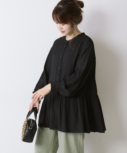 Simplicite（サンプリシテ）の「ティアードブラウス◆（シャツ/ブラウス・レディース・ブラック/ベージュ/パープル・FREE）」の2枚目の写真