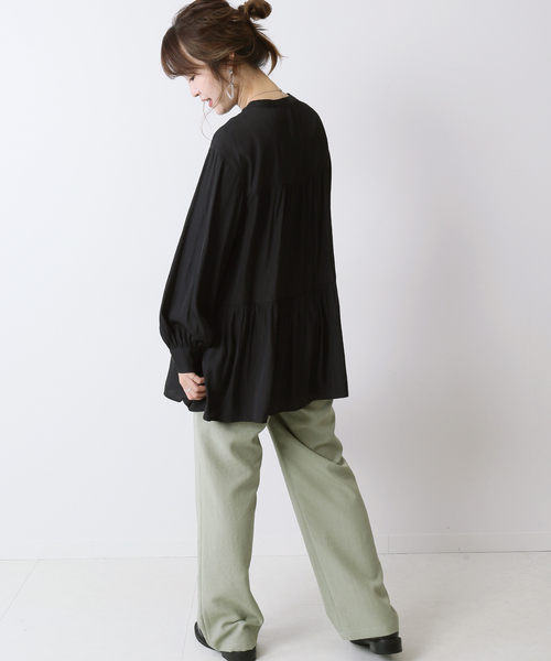 Simplicite（サンプリシテ）の「ティアードブラウス◆（シャツ/ブラウス・レディース・ブラック/ベージュ/パープル・FREE）」の21枚目の写真