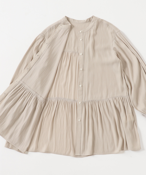 Simplicite（サンプリシテ）の「ティアードブラウス◆（シャツ/ブラウス・レディース・ブラック/ベージュ/パープル・FREE）」の4枚目の写真