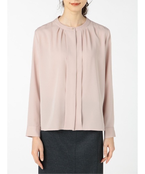 m.f.editorial（エムエフエディトリアル）の「エムエフエディトリアルレディース/m.f.editorial：Women バンドカラー 比翼長袖ブラウス（シャツ/ブラウス・レディース・ピンク系その他・MEDIUM/LARGE）」の5枚目の写真