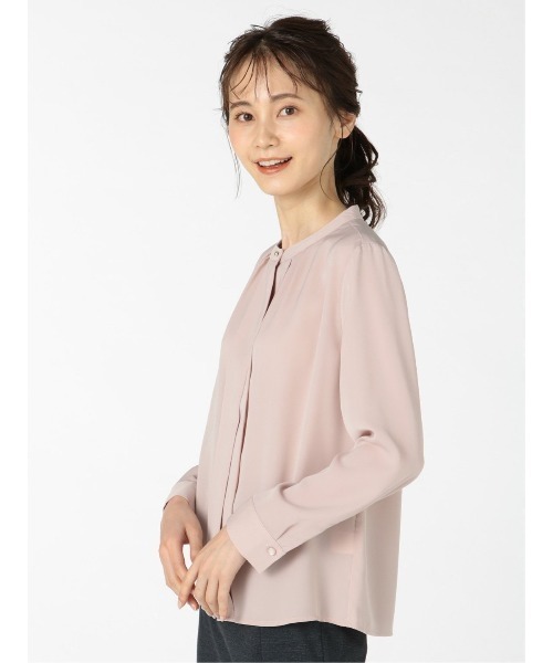 m.f.editorial（エムエフエディトリアル）の「エムエフエディトリアルレディース/m.f.editorial：Women バンドカラー 比翼長袖ブラウス（シャツ/ブラウス・レディース・ピンク系その他・MEDIUM/LARGE）」の9枚目の写真