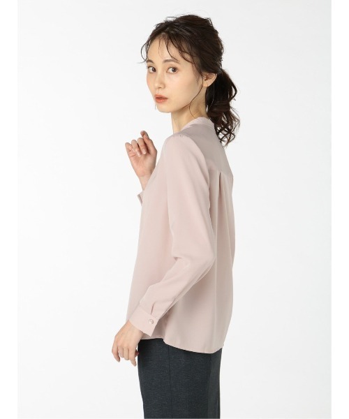 m.f.editorial（エムエフエディトリアル）の「エムエフエディトリアルレディース/m.f.editorial：Women バンドカラー 比翼長袖ブラウス（シャツ/ブラウス・レディース・ピンク系その他・MEDIUM/LARGE）」の10枚目の写真