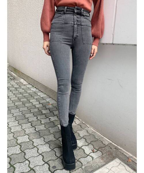 EMODA（エモダ）の「アウトポケットハイウエストパギンス（デニムパンツ・レディース・ブラック/グレー・SMALL/MEDIUM/X-SMALL）」の16枚目の写真