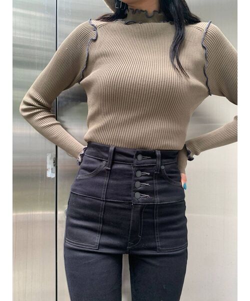 EMODA（エモダ）の「アウトポケットハイウエストパギンス（デニムパンツ・レディース・ブラック/グレー・SMALL/MEDIUM/X-SMALL）」の14枚目の写真