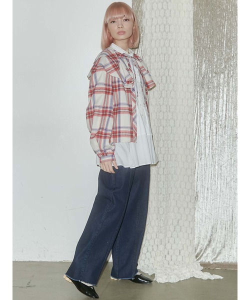 merry jenny(メリージェニー)の「satinパイピングデニムパンツ(デニムパンツ・レディース・ブラック/インディゴブルー・FREE)」の20枚目の写真