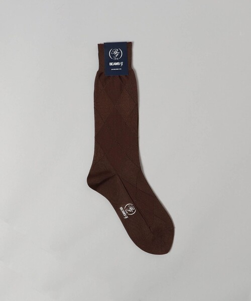 BEAMS F（ビームスエフ）の「BEAMS F / コットン アーガイルソックス（ソックス/靴下・メンズ・オレンジ系その他7/グリーン/ベージュ/ブラウン/チャコールグレー/ネイビー/グレー/グリーン系その他5・ONE SIZE）」の3枚目の写真