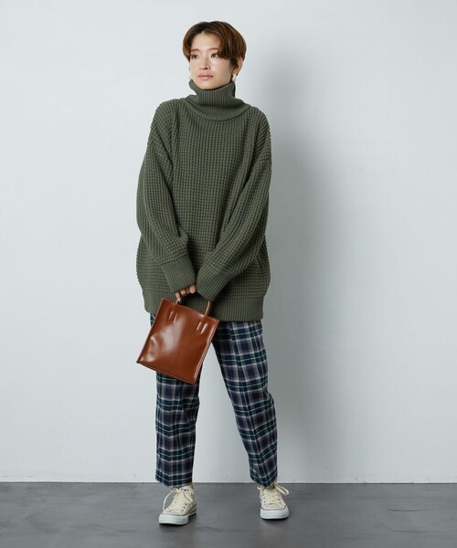 FREAK'S STORE（フリークスストア）の「▽【WEB限定】ワッフルタートルニット(ハイネックニット)（ニット/セーター・レディース・ブラック/ブラウン/グリーン/ナチュラル・ﾌﾘ-）」の22枚目の写真