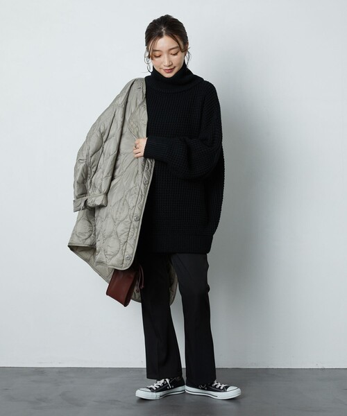 FREAK'S STORE（フリークスストア）の「▽【WEB限定】ワッフルタートルニット(ハイネックニット)（ニット/セーター・レディース・ブラック/ブラウン/グリーン/ナチュラル・ﾌﾘ-）」の17枚目の写真