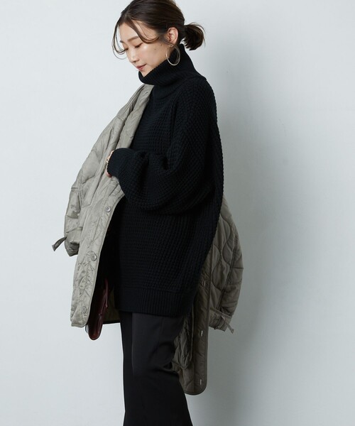 FREAK'S STORE（フリークスストア）の「▽【WEB限定】ワッフルタートルニット(ハイネックニット)（ニット/セーター・レディース・ブラック/ブラウン/グリーン/ナチュラル・ﾌﾘ-）」の16枚目の写真