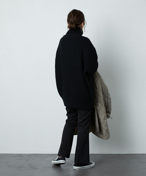 FREAK'S STORE（フリークスストア）の「▽【WEB限定】ワッフルタートルニット(ハイネックニット)（ニット/セーター・レディース・ブラック/ブラウン/グリーン/ナチュラル・ﾌﾘ-）」の15枚目の写真