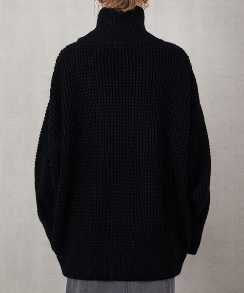 FREAK'S STORE（フリークスストア）の「▽【WEB限定】ワッフルタートルニット(ハイネックニット)（ニット/セーター・レディース・ブラック/ブラウン/グリーン/ナチュラル・ﾌﾘ-）」の9枚目の写真