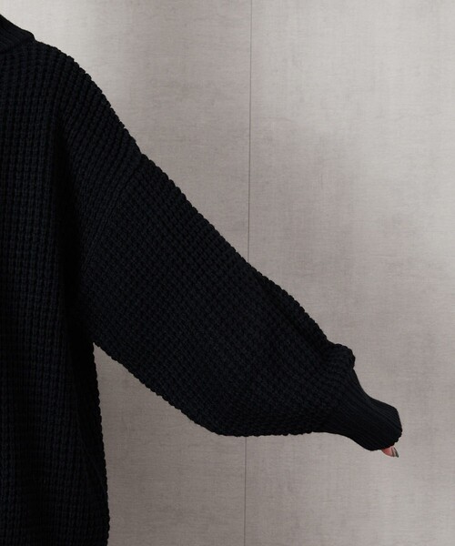 FREAK'S STORE（フリークスストア）の「▽【WEB限定】ワッフルタートルニット(ハイネックニット)（ニット/セーター・レディース・ブラック/ブラウン/グリーン/ナチュラル・ﾌﾘ-）」の6枚目の写真