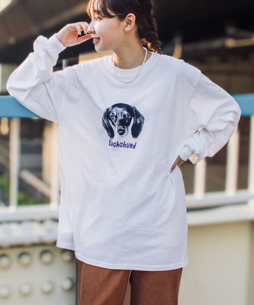 GLOSTER（グロスター）の「《人気の犬猫シリーズ続編！》【GLOSTER/グロスター】DOG&CAT 犬猫プリントロンT（Tシャツ/カットソー・メンズ・ホワイト/ホワイト系その他/ホワイト系その他2/ホワイト系その他3/ホワイト系その他4/ホワイト系その他5/ホワイト系その他6/ホワイト系その他7・MEDIUM/LARGE）」の6枚目の写真