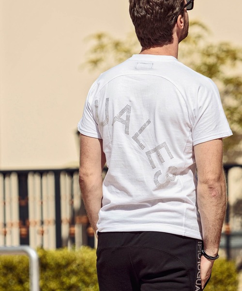 1PIU1UGUALE3  RELAX （ウノピゥウノウグァーレトレ リラックス）の「1PIU1UGUALE3 RELAX(ウノピゥウノウグァーレトレ)ラインストーンロゴ半袖Tシャツ（Tシャツ/カットソー・メンズ・ホワイト/ブラック・S/M/L/XL/XXL）」の13枚目の写真