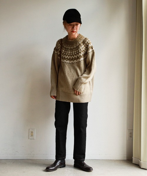 feepur(フェピュール)の「《ウォッシャブル》ノルディック柄オーバーニット(ニット/セーター・レディース・ブラウン/チャコールグレー/オリーブ・MEDIUM)」の20枚目の写真