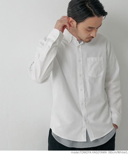 coca（coca）（コカ）の「メンズ BDレギュラーフィットオックスシャツ（シャツ/ブラウス・メンズ・ホワイト/パープル/ブルー・S/M/L/XL）」の4枚目の写真