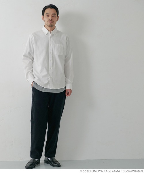 coca（coca）（コカ）の「メンズ BDレギュラーフィットオックスシャツ（シャツ/ブラウス・メンズ・ホワイト/パープル/ブルー・S/M/L/XL）」の5枚目の写真