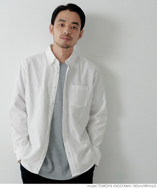 coca（coca）（コカ）の「メンズ BDレギュラーフィットオックスシャツ（シャツ/ブラウス・メンズ・ホワイト/パープル/ブルー・S/M/L/XL）」の7枚目の写真