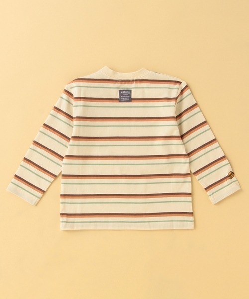 kladskap（クレードスコープ）の「恐竜ボーダー長袖Tシャツ（Tシャツ/カットソー・キッズ・アイボリー/パープル・130cm/110cm/90cm/100cm/120cm）」の3枚目の写真