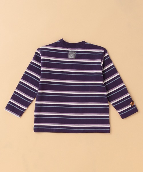 kladskap（クレードスコープ）の「恐竜ボーダー長袖Tシャツ（Tシャツ/カットソー・キッズ・アイボリー/パープル・130cm/110cm/90cm/100cm/120cm）」の5枚目の写真