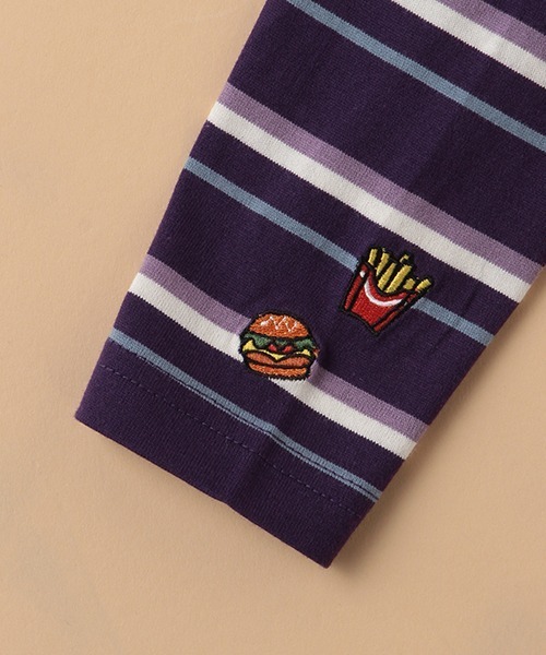 kladskap（クレードスコープ）の「恐竜ボーダー長袖Tシャツ（Tシャツ/カットソー・キッズ・アイボリー/パープル・130cm/110cm/90cm/100cm/120cm）」の12枚目の写真