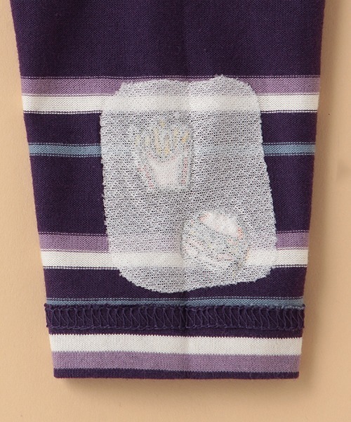 kladskap（クレードスコープ）の「恐竜ボーダー長袖Tシャツ（Tシャツ/カットソー・キッズ・アイボリー/パープル・130cm/110cm/90cm/100cm/120cm）」の11枚目の写真