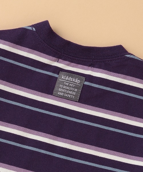 kladskap（クレードスコープ）の「恐竜ボーダー長袖Tシャツ（Tシャツ/カットソー・キッズ・アイボリー/パープル・130cm/110cm/90cm/100cm/120cm）」の9枚目の写真