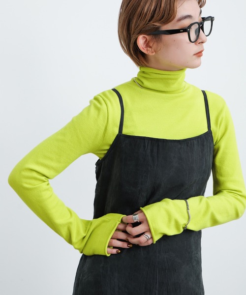 select MOCA（セレクトモカ）の「2021 AW ハイネックカットオフニット（ニット/セーター・レディース・レッド/ピンク/ライム/ブルー・FREE）」の10枚目の写真