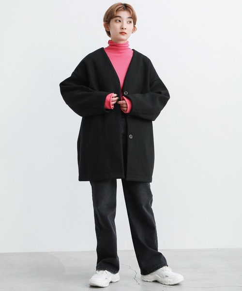 select MOCA（セレクトモカ）の「2021 AW ハイネックカットオフニット（ニット/セーター・レディース・レッド/ピンク/ライム/ブルー・FREE）」の6枚目の写真