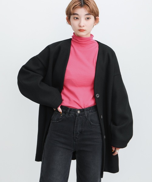 select MOCA（セレクトモカ）の「2021 AW ハイネックカットオフニット（ニット/セーター・レディース・レッド/ピンク/ライム/ブルー・FREE）」の14枚目の写真