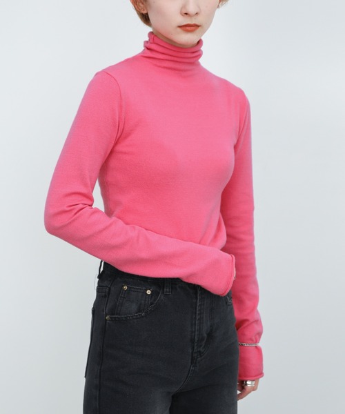 select MOCA（セレクトモカ）の「2021 AW ハイネックカットオフニット（ニット/セーター・レディース・レッド/ピンク/ライム/ブルー・FREE）」の16枚目の写真