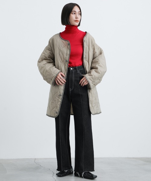 select MOCA（セレクトモカ）の「2021 AW ハイネックカットオフニット（ニット/セーター・レディース・レッド/ピンク/ライム/ブルー・FREE）」の8枚目の写真