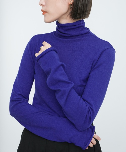 select MOCA（セレクトモカ）の「2021 AW ハイネックカットオフニット（ニット/セーター・レディース・レッド/ピンク/ライム/ブルー・FREE）」の18枚目の写真