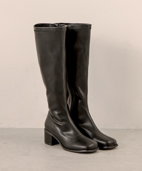 OLIVE des OLIVE ブラックロングブーツ OLIVE des OLIVE ロングブーツ 黒