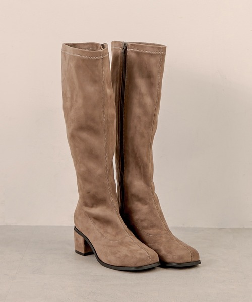 OLIVE des OLIVE(オリーブデオリーブ)の「ストレッチロングブーツ(ブーツ・レディース・ブラック/ダークベージュ/ブラック系その他2・MEDIUM/LARGE)」の4枚目の写真