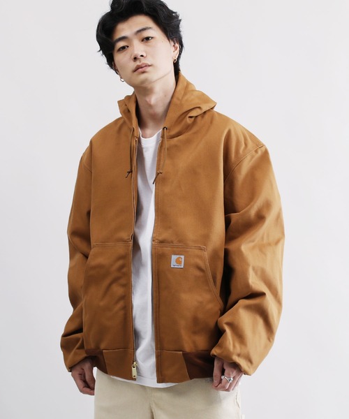 Carhartt（カーハート）の「carhartt / カーハート Thermal-Lined Duck Active Jacket サーマルライナー フード アクティブジャケット（ブルゾン・メンズ・ブラック/ブラウン/ネイビー・SMALL/MEDIUM/LARGE/X-LARGE）」の4枚目の写真