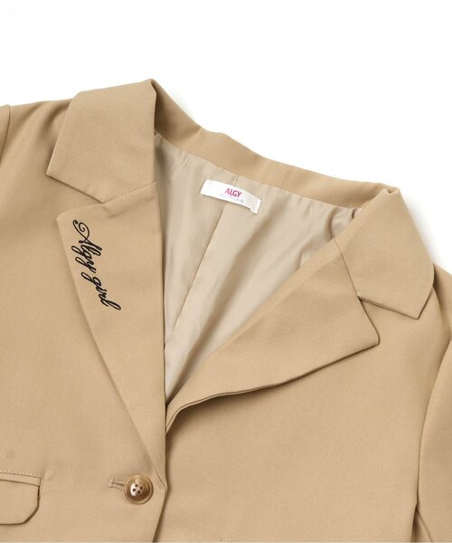 algy（アルジー）の「ガーリーロゴジャケット（テーラードジャケット・キッズ・チェック/ベージュ・MEDIUM/SMALL/X-SMALL/XX-SMALL）」の9枚目の写真