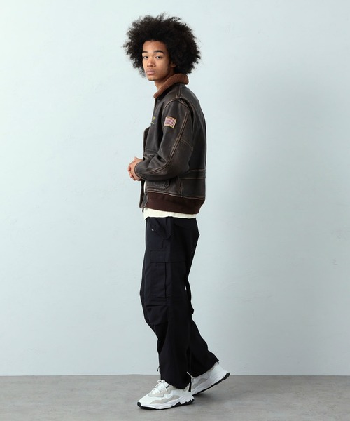 Alpha Industries（アルファインダストリーズ）の「G-1 レザージャケット（ミリタリージャケット・メンズ・ブラウン・MEDIUM/X-LARGE/LARGE）」の11枚目の写真