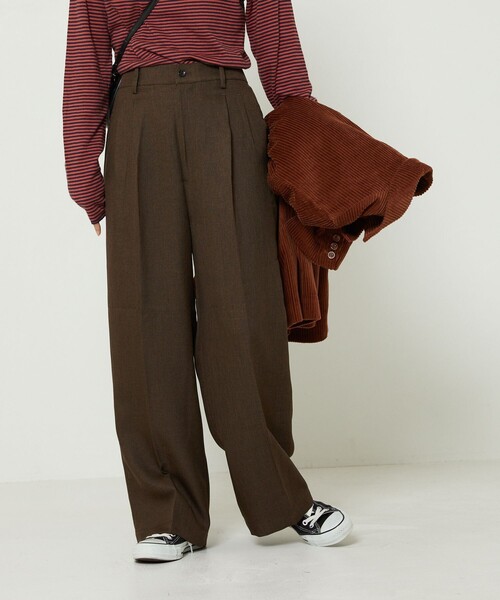 FREAK'S STORE(フリークスストア)の「ウーリータックワイドパンツ(その他パンツ・レディース・グリーン/その他9/ブラック/ブラウン/オレンジ・SMALL/MEDIUM)」の3枚目の写真