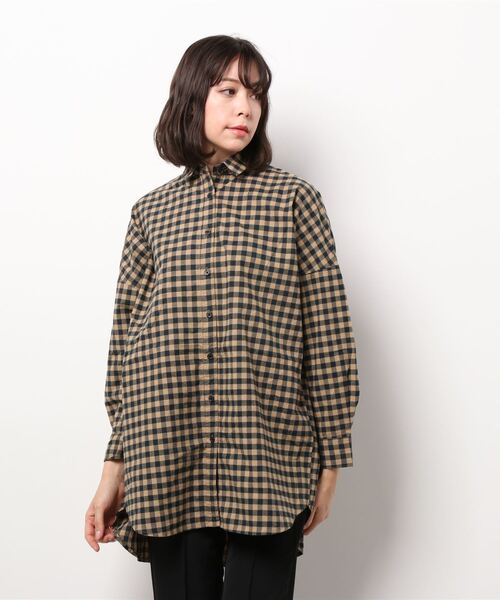 Samansa Mos2（サマンサ モスモス）の「チュニックシャツ（シャツ/ブラウス・レディース・ブラック/ベージュ/ネイビー/ブルー・ﾌﾘ-）」の7枚目の写真