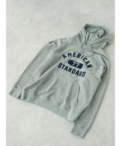 SEVENDAYS=SUNDAY（セブンデイズサンデイ）の「フロッキープリント裏毛パーカーA　＊（パーカー・レディース・アイボリー/ネイビー/杢グレー・L/M/S）」の8枚目の写真